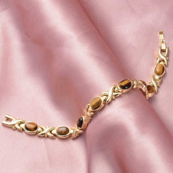 NEW Magnetic by Design Tiger's Eye  Bracelet 8" - Picture 1 of 11
